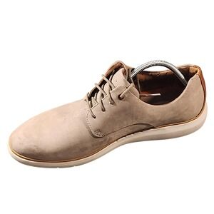 Clarks Shoes Mens Size 12 Beige Nubuck Casual Lace Up Sneakers Comfort Low Top